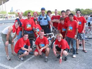 Beer Bike 2004, Master and Micromaster, with RUPD Officer Beeves, Bike Race